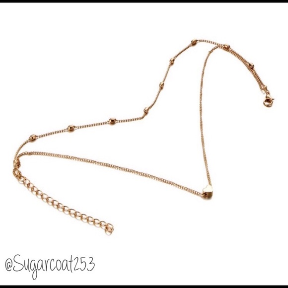 ✨Last 1✨ •Golden Threads• Heart Chain Necklace - Picture 3 of 3